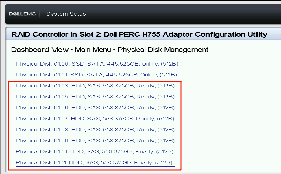 DELL戴尔服务器R750 H755阵列卡 配置磁盘阵列raid